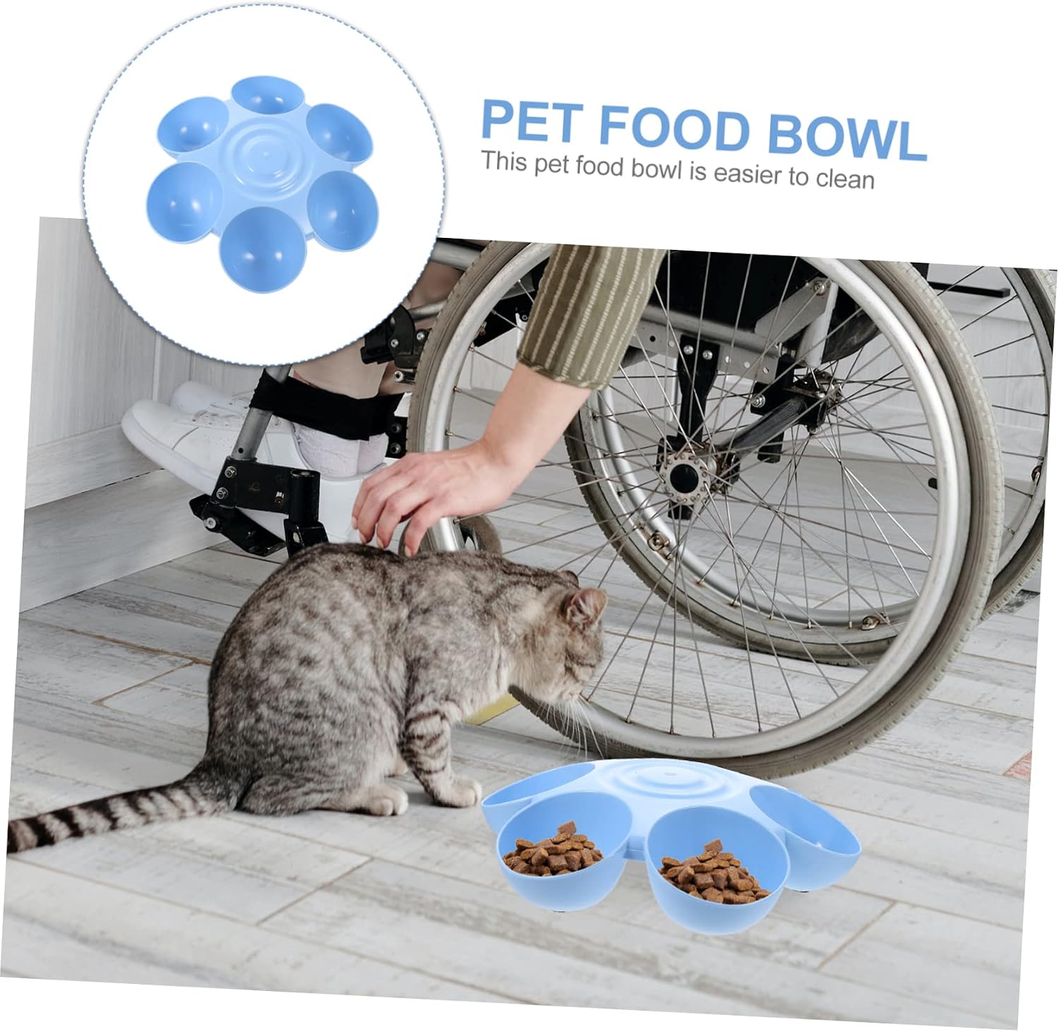 Plastic Multi Pet Feeding Bowl Decorative Cat Feeder for Multiple Puppies Easy Wash Pet Food Bowl Flower Design Sturdy and Spill