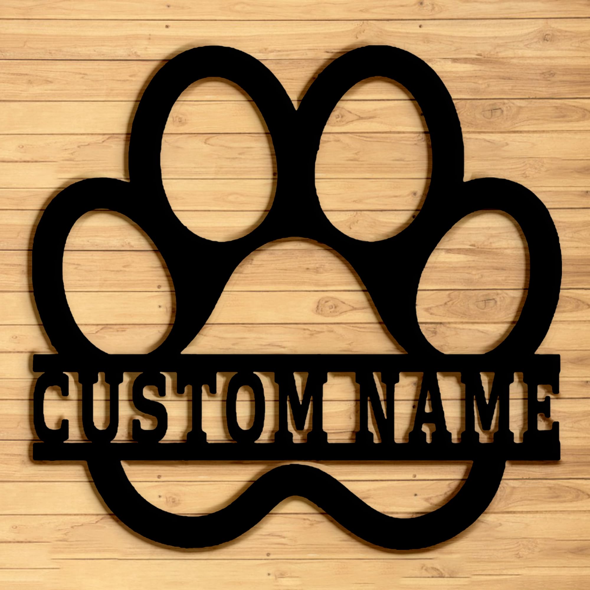 Amazon.com: Custom Dog Paw Print Metal Name Sign,Personalized