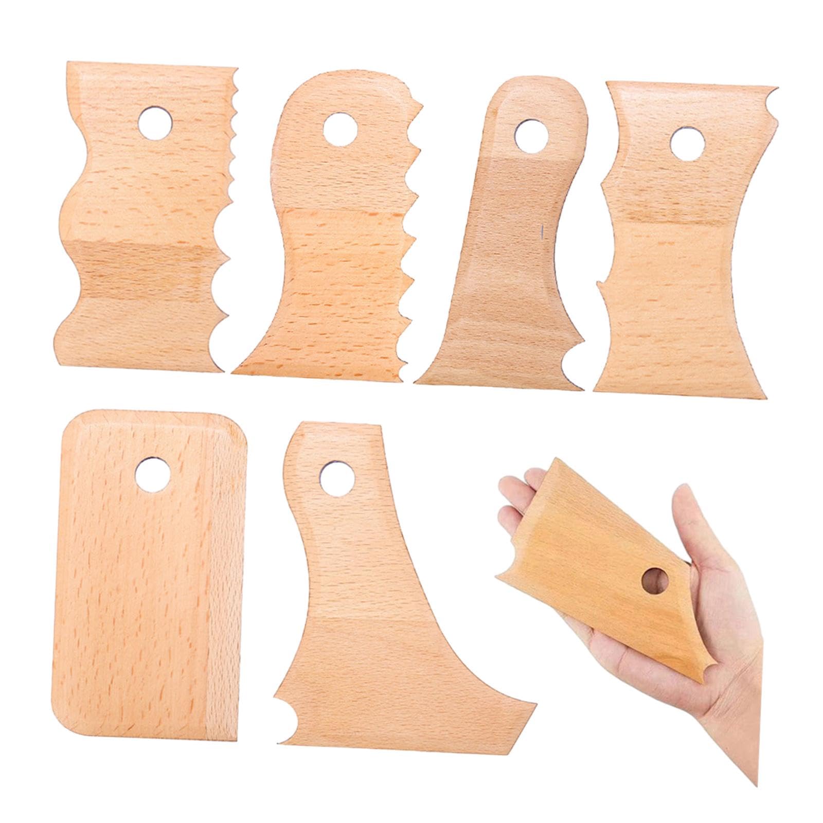 7 Pieces Pottery Tool Cutting Clay Sculpting Tool for Art Craft Rome Shaping 14cmx8cm-image-5