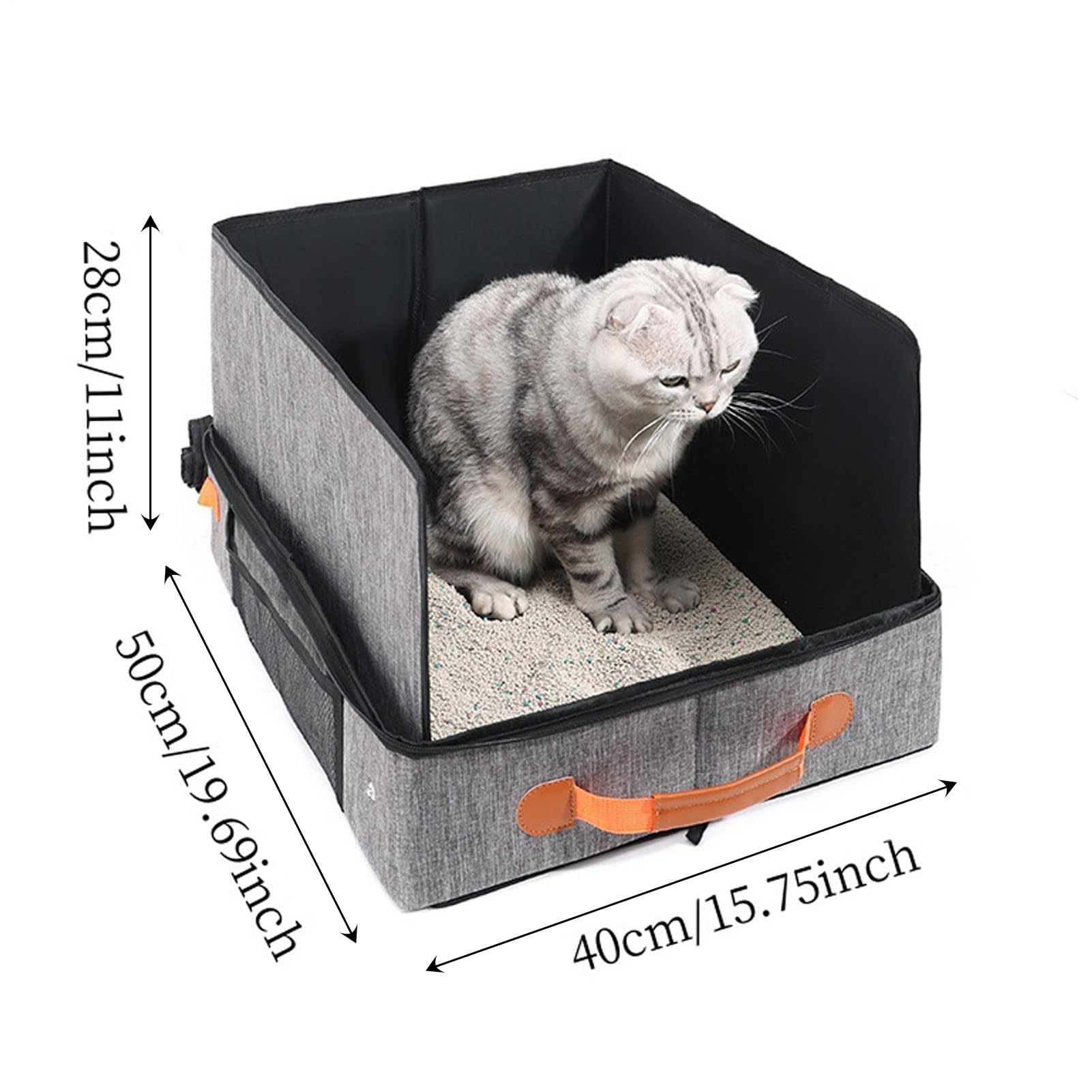 Arenero Portátil Para Gatos Antifugas Y Resistente Al Agua, Con Tapa Y Asa | Arenero plegable para gatos viajeros Compacto Plegable Ligero Necesidades De Viaje Hoteles Avión