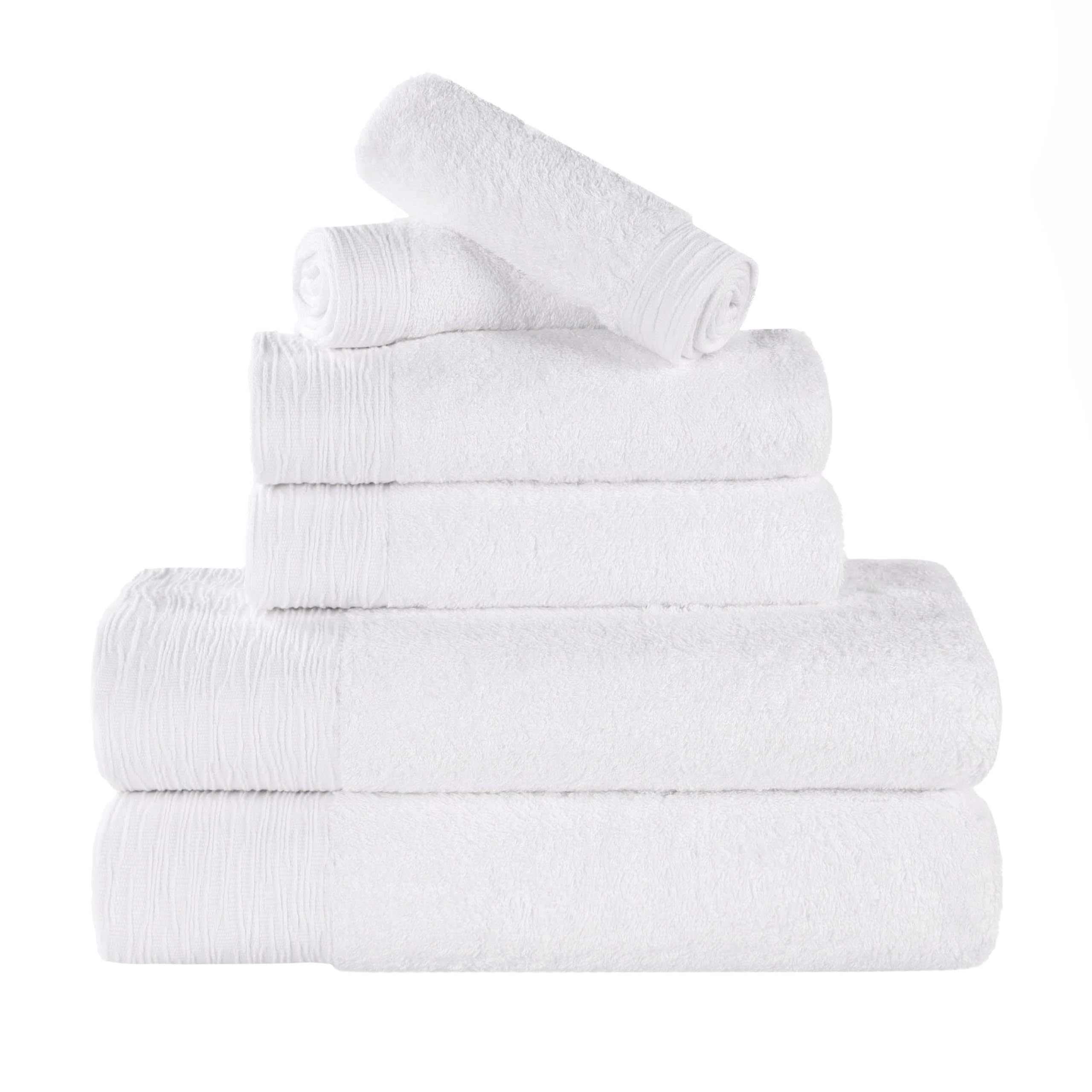 Superior Rayon from Bamboo Blend 6-Piece Towel Set, Luxury Quick Dry, Bathroom Essentials, Shower, Spa, Plush Soft Absorbent Towels, Includes 2 Bath,