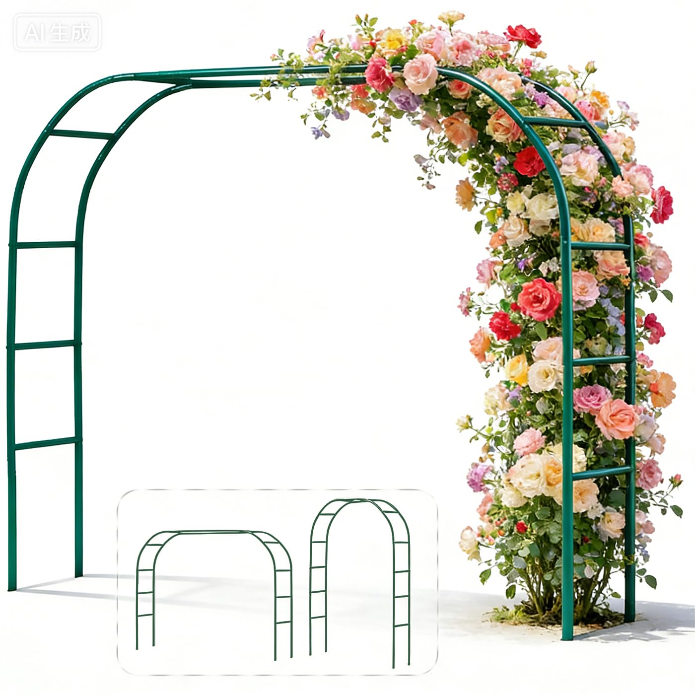 Metal Pergola Arbor Green