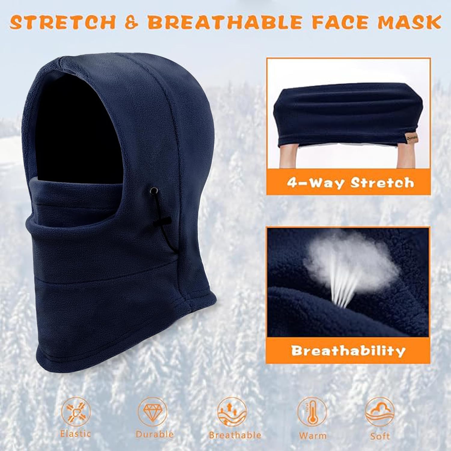 Children's Balaclavas Hat Thick Thermal Windproof Ski Cycling Face Mask Caps Hood Cover Adjustable Cap - Image 4