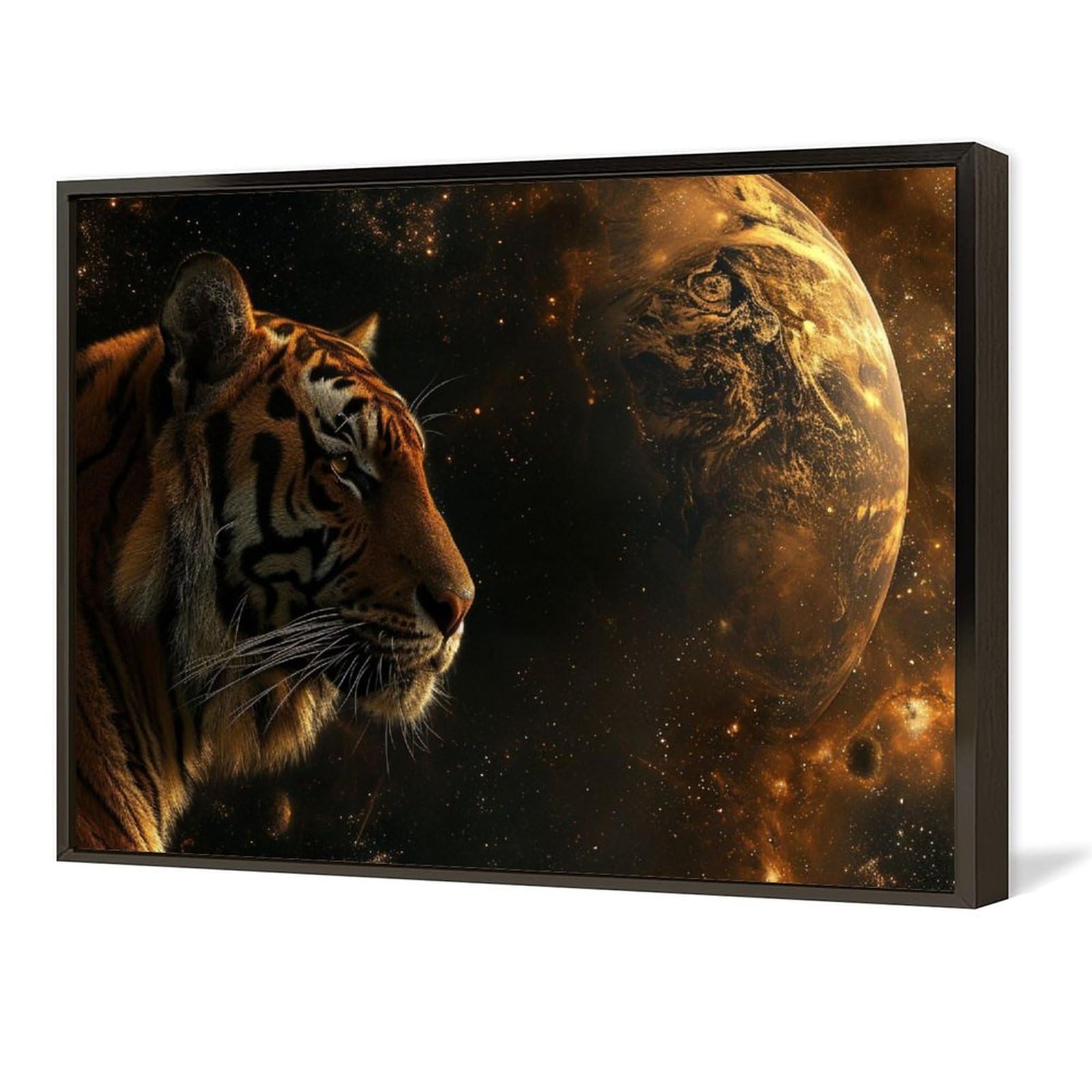 韓国画家　宇宙テーマの油彩画 金色フレーム付き Amazon.co.jp: 絵画 宇宙惑星アート絵画インテリア 絵画 太陽系