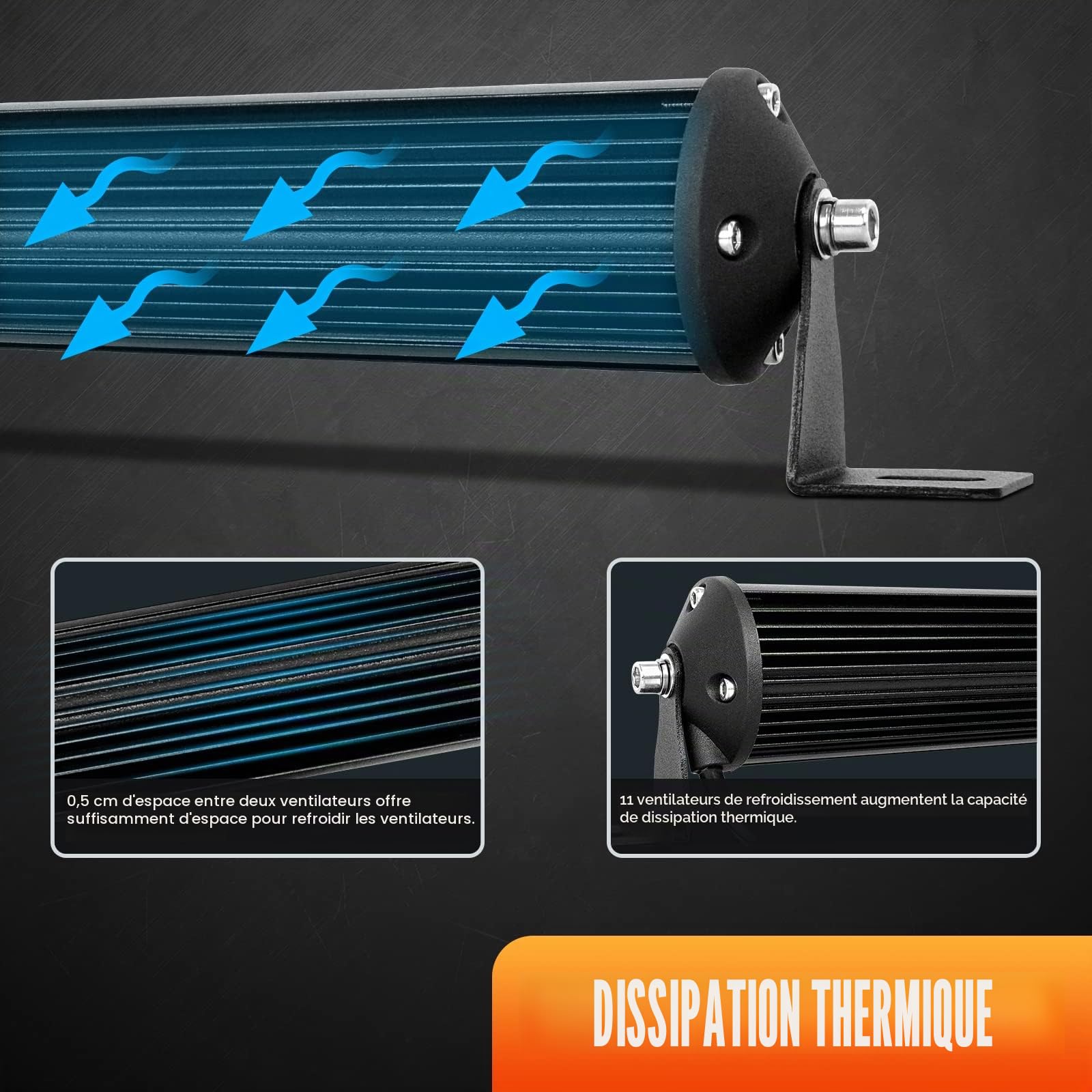 Willpower Barre LED 38cm 15'' 108W Rampe LED Slim 12V 24V IP67 Étanche Projecteur Feux Phare de Travail LEDs pour 4x4 Voiture Camion Tracteur Quad Avec Faisceau de Câbles