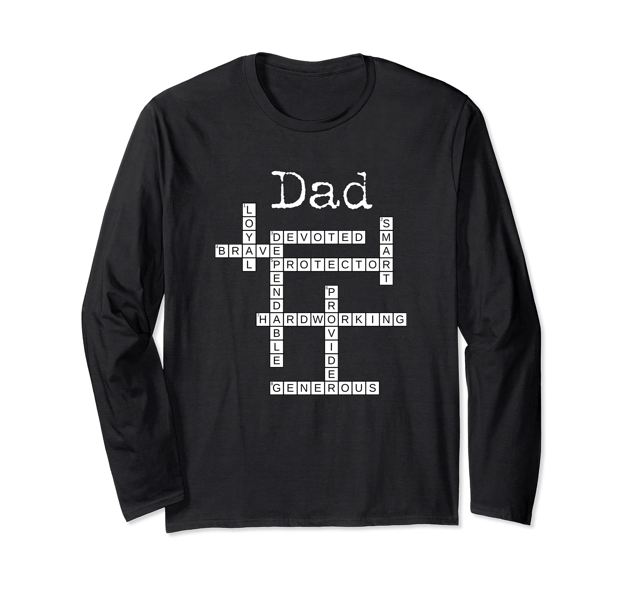 Dad Crossword Puzzle / Father's Day Love Word Games Saying Long Sleeve T-Shirt
