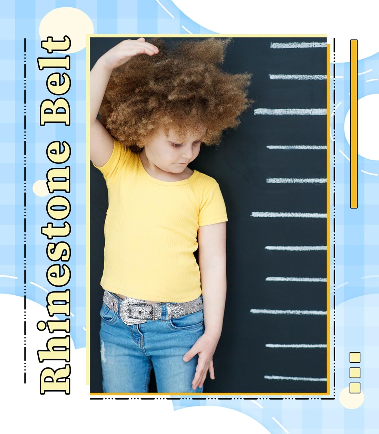 Kajeer Rhinestone Belt for Boys Girls, Cowgirl Boys belt with Bling Sequin Diamond - Image 2