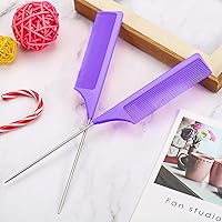 Vista 6 de Paquete de 3 peines cola de ratón, de acero inoxidable y fibra de carbono, resistente al calor