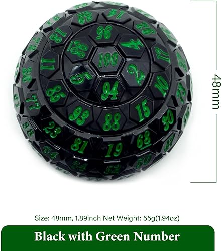 Vista 86 de Dados poliédricos de 100 caras, dados de juego individuales D100, cubo de 100 lados con bolsa negra, dado D100 de 1.890 in (rosa con número azul)