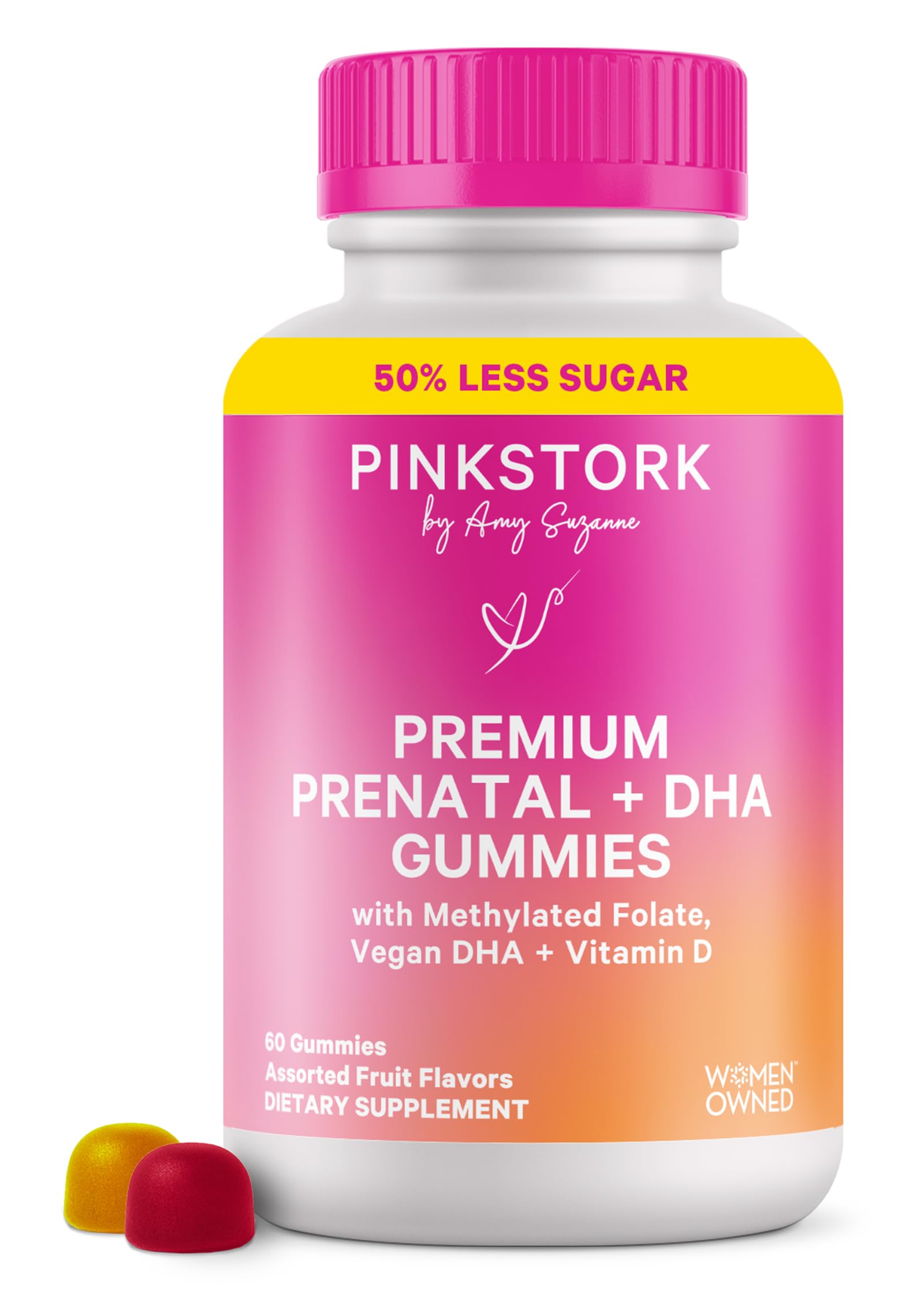 Premium Prenatal Gummy Vitamins with DHA, Folate, and Vitamin D - Multivitamin and Nutrient Blend for Neural Tube and Fetal Brain Development - Pregnancy Must Haves - 60 Vegan Gummies