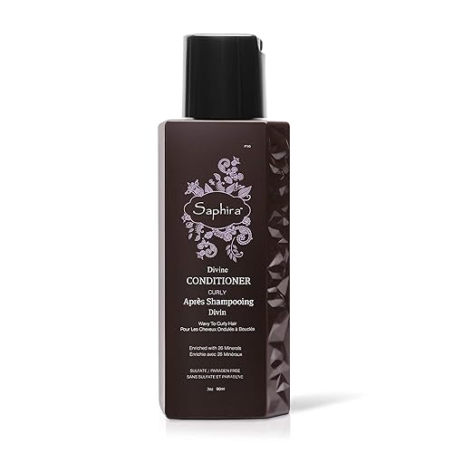 Saphira Acondicionador rizado Divino, sin sulfatos, sin parabenos, hidrata, define y suaviza el cabello rizado, ondulado, multitextura y grueso