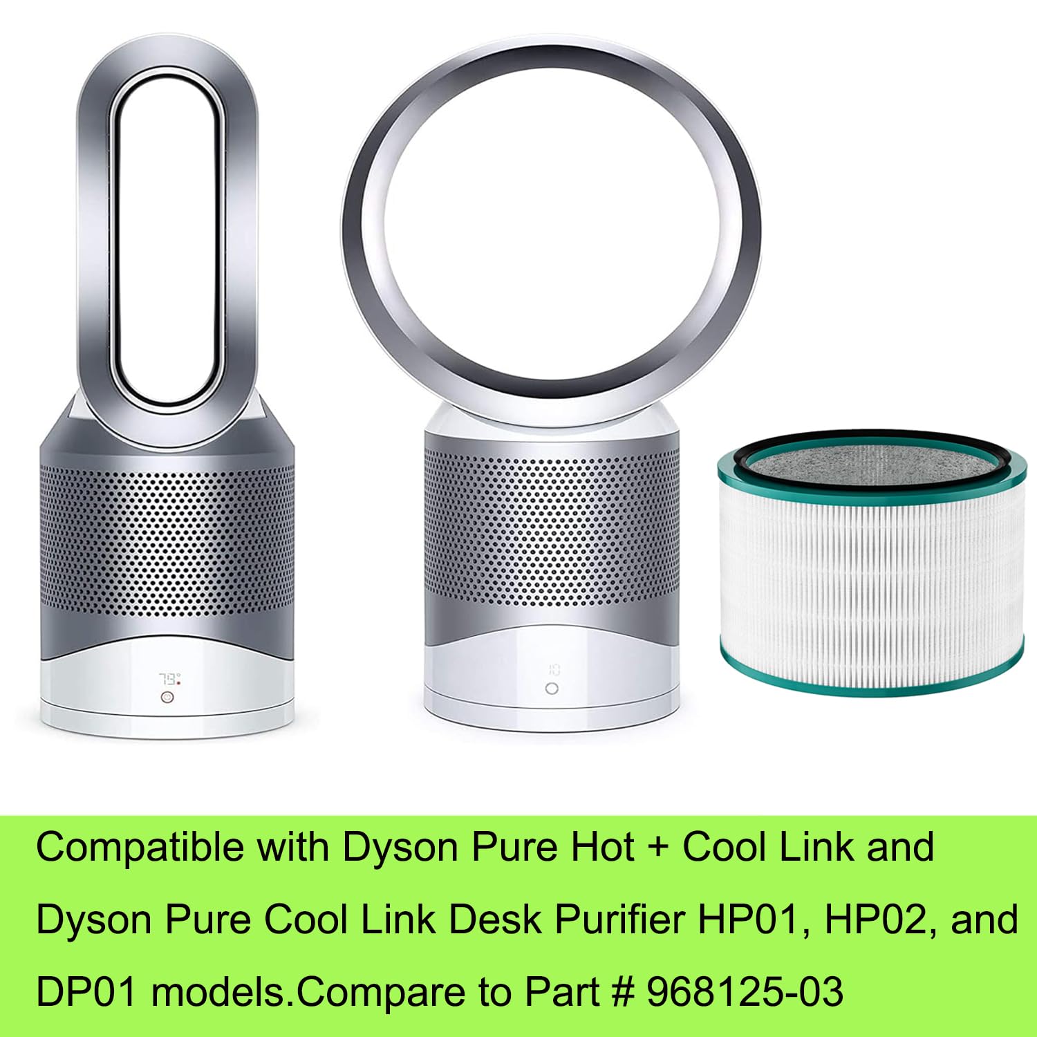 Paquete de 2 filtros HEPA de repuesto para ventiladores Dyson HP00, HP01, HP02, HP03, DP01, DP02 de escritorio, purificador de aire, piezas de filtro de purificador de aire comparado con la