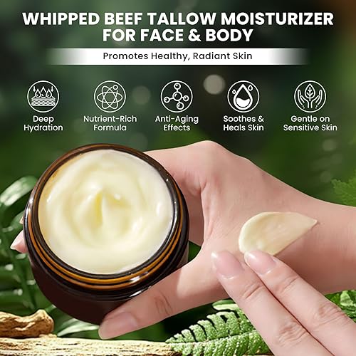 Miniatura 3 de Bálsamo de sarga de ternera batida para la piel  Hidratante orgánico alimentado con pasto y miel de manuka  Hidratante profundamente para cara,