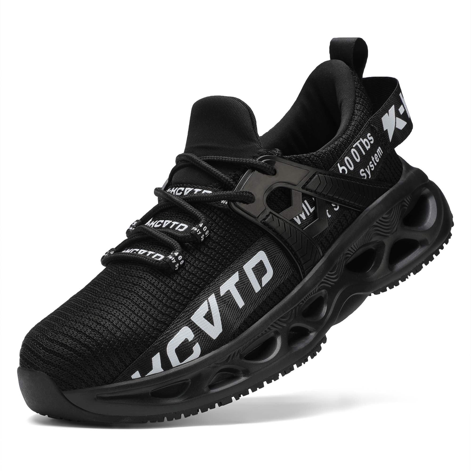 KCVTD Steel Toe Sneakers, Men-Women Work Shoes, Indestructible, Steel Toe Cap, Puncture Proof, Slip Resistant, Shock Absorbing, Mesh, Size 12,14