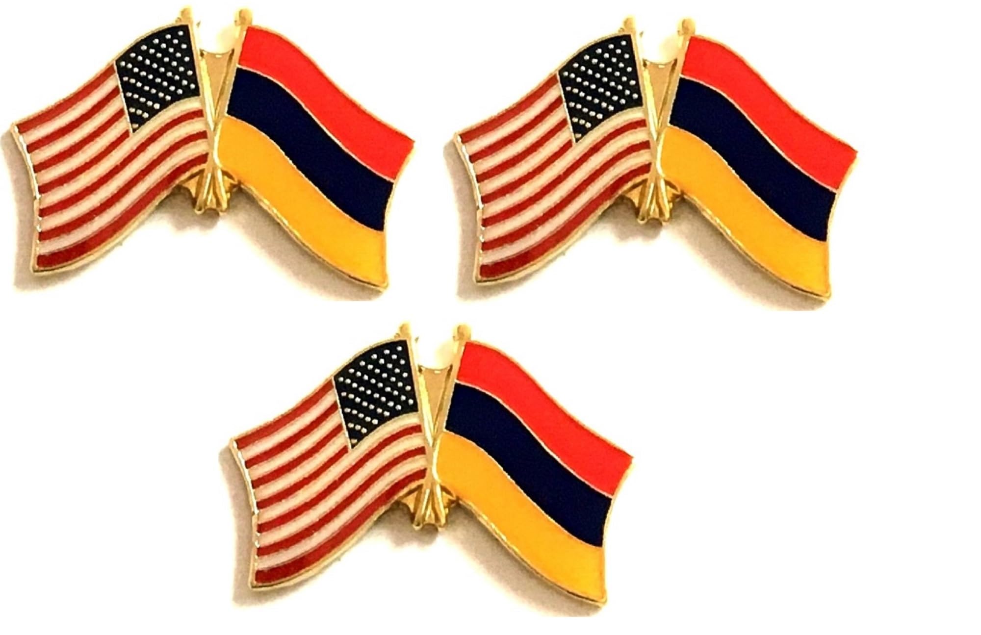 3 National Country Flag USA Friendship Flag Lapel Pins Pack of 3 International & American Double Flag Pin Badge