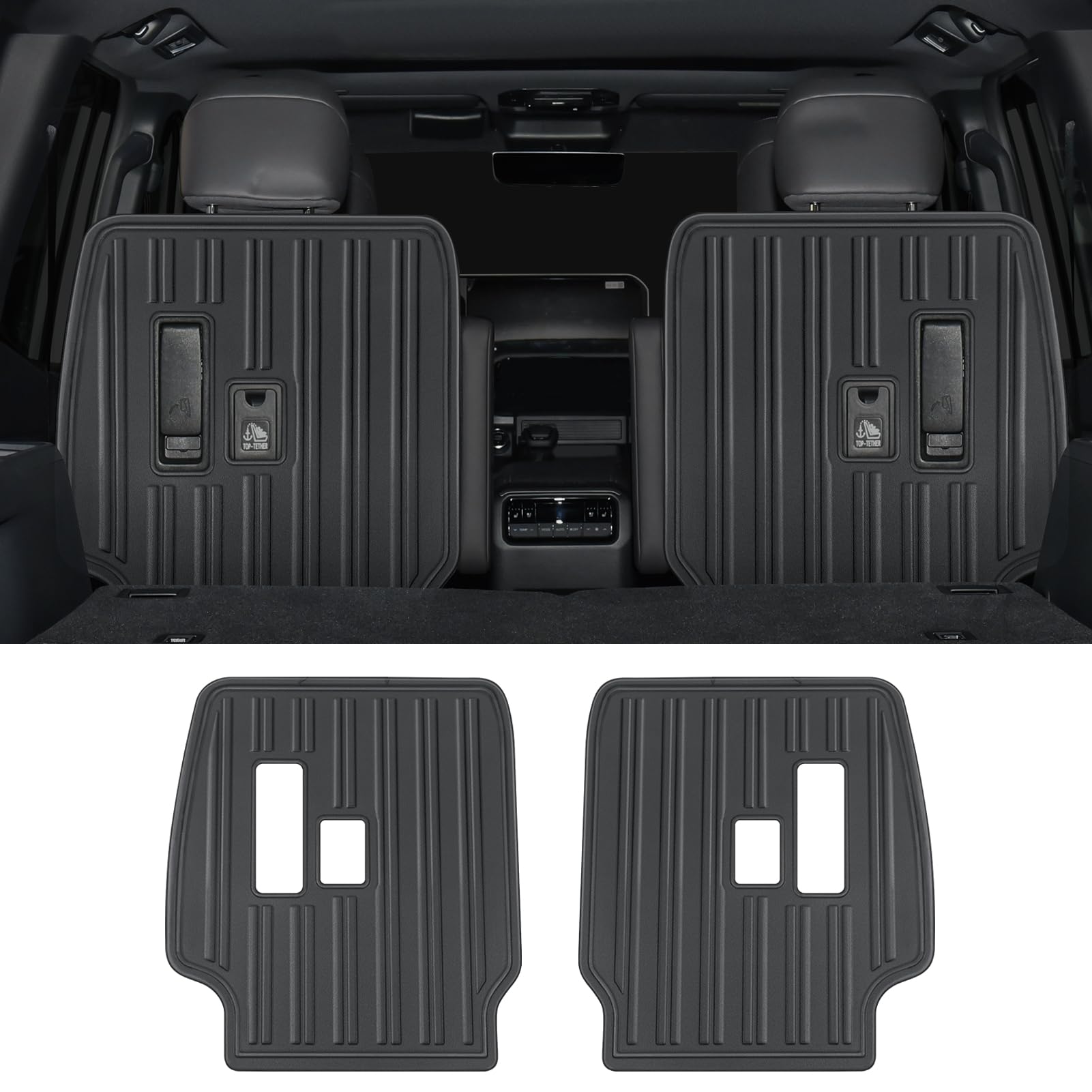 Seat Back Protective Pad, Suitable for 2024 2025 Toyota Land Cruiser 250 1958 Rear Seat Anti-Kick Scratch Board, TPE Environmental Material 2025 Land Cruiser Accessories (6 Seats/Two Rows)