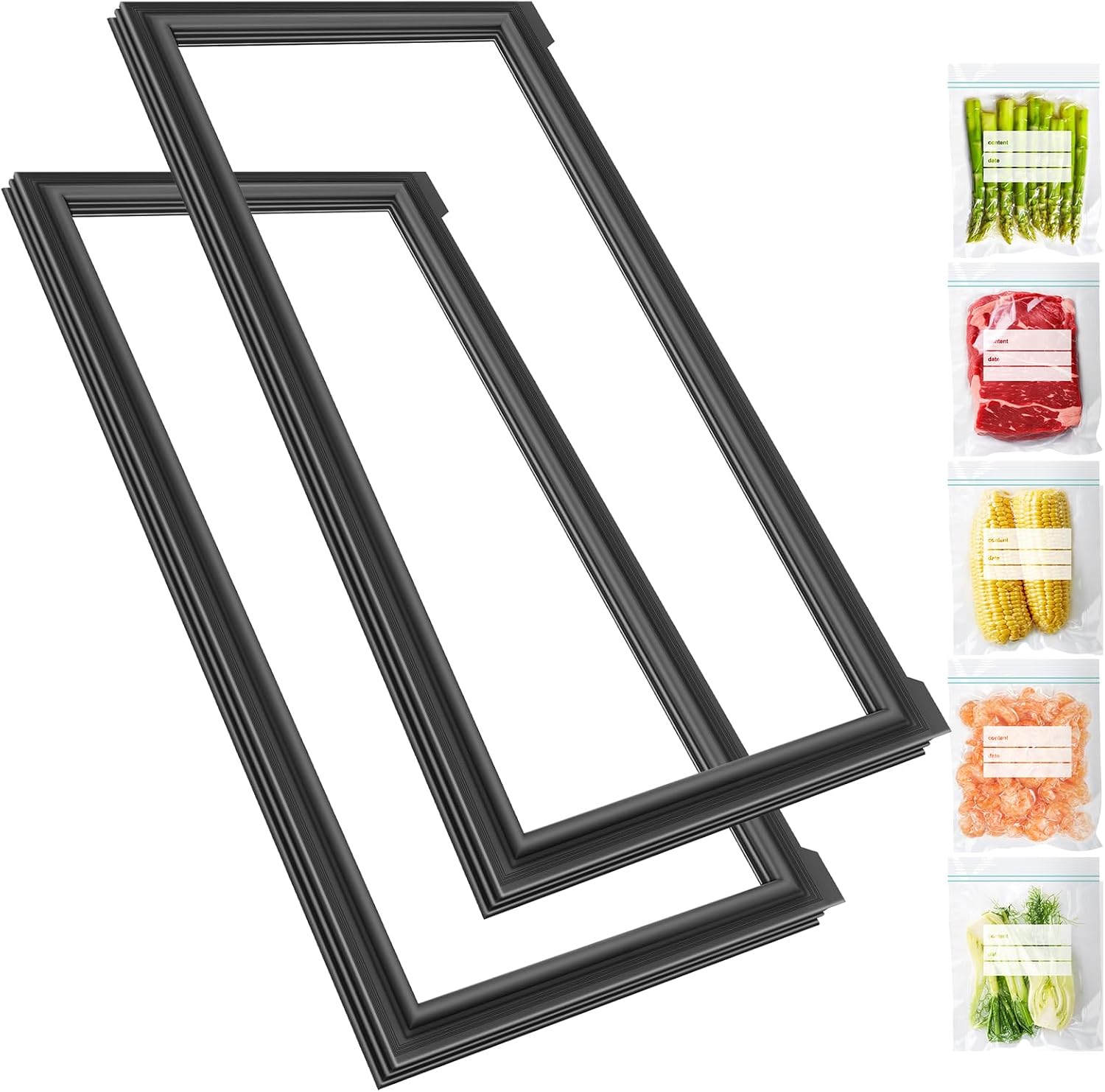[2 PACK] DA63-06542B Refrigerator Door Gasket Replacement Compatible with Samsung Refrigerator Parts Door Seal, Replaces Part Number 2037886 AP5305276 PS4151583 EAP4151583 Freezer Door Gasket