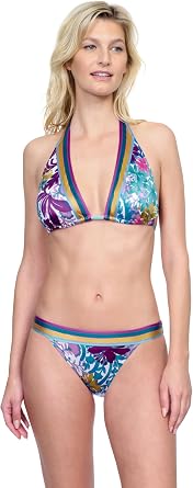 Gottex Womens Floral Vibrant Multi Color Halter Bikini Set