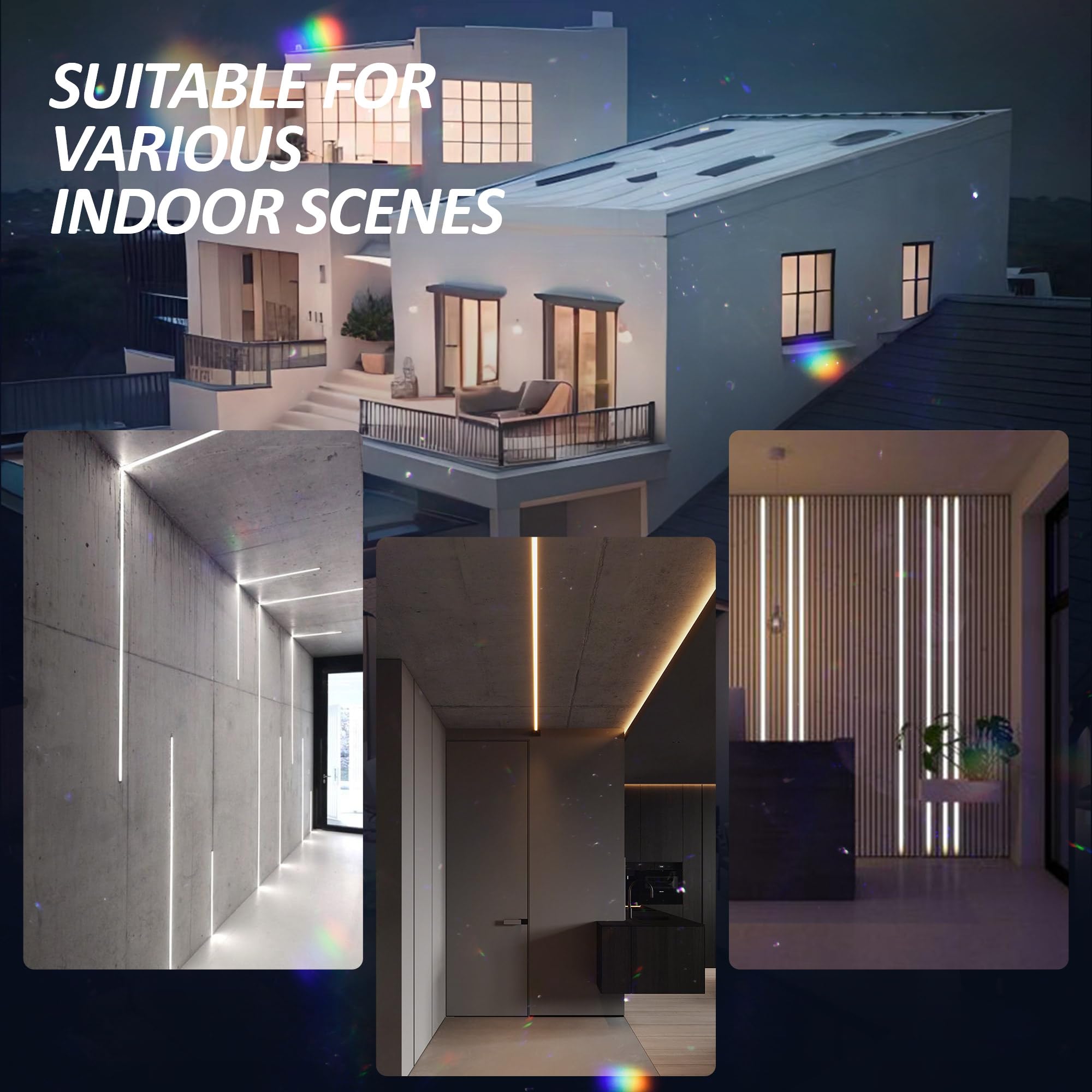 20 profili per cartongesso a LED, 2 m (40 m), adatto per strisce LED fino a 12 mm, dimensioni 15,6 x 14,4 mm, con diffusore in PC opaco, per montaggio a soffitto, a parete e a mobili
