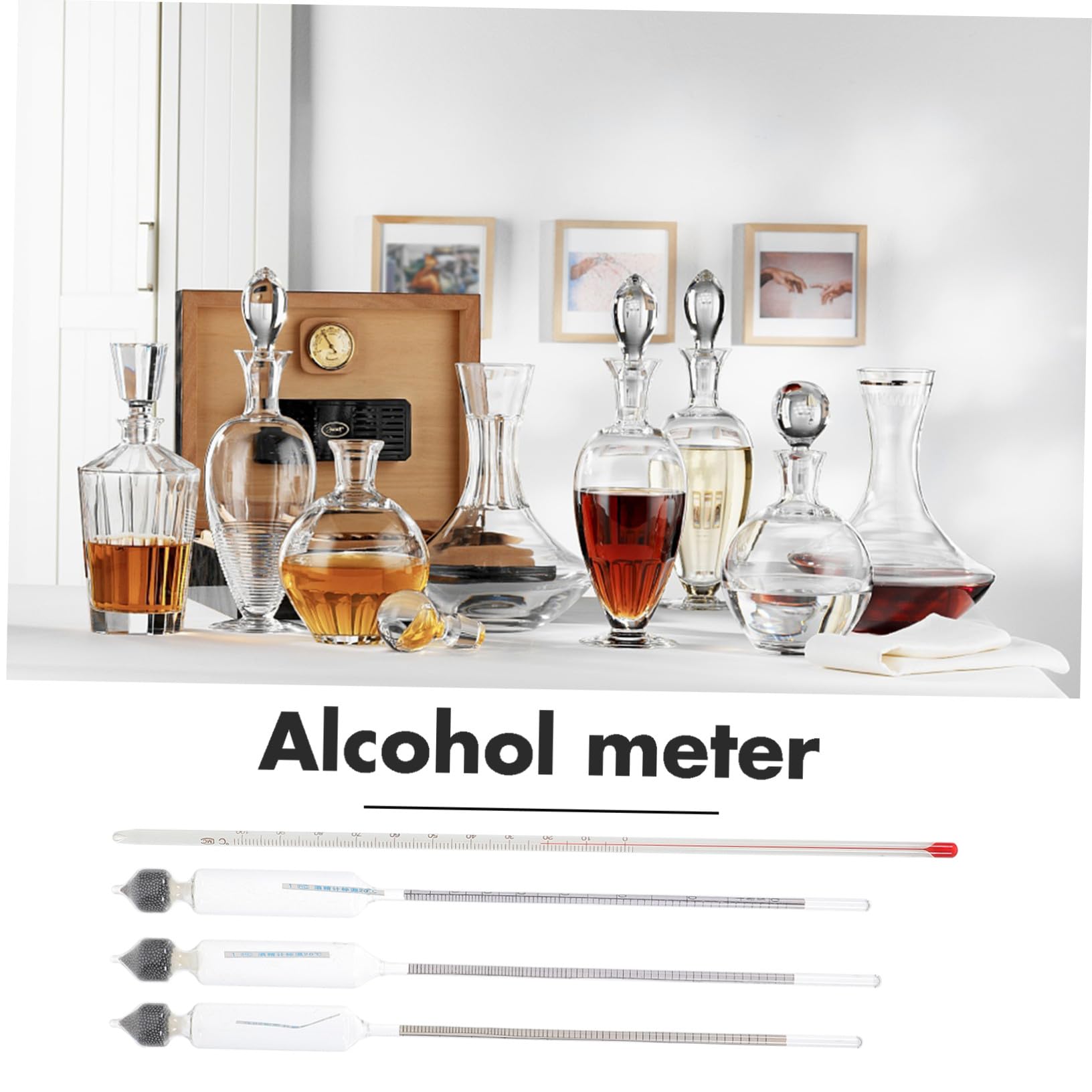 ULTECHNOVO Alcolometro per Vino in Vetro con Termometro e Misuratore Gradazione Alcolica Scatola Strumento Preciso per Produzione e Controllo e Distillati