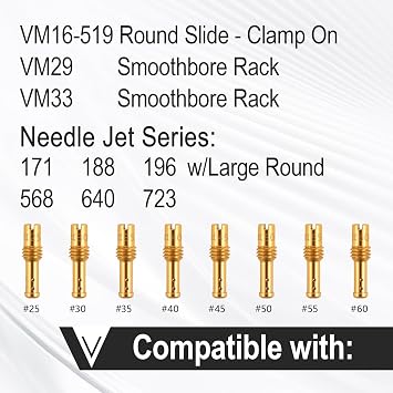 30 Pcs Main Jet and Pilot Slow Jet Kit Fits for VM18 VM20 VM22 VM26 VM24 VM28 VM30 VM32 VM34 VM36 VM38 VM44 Carbs