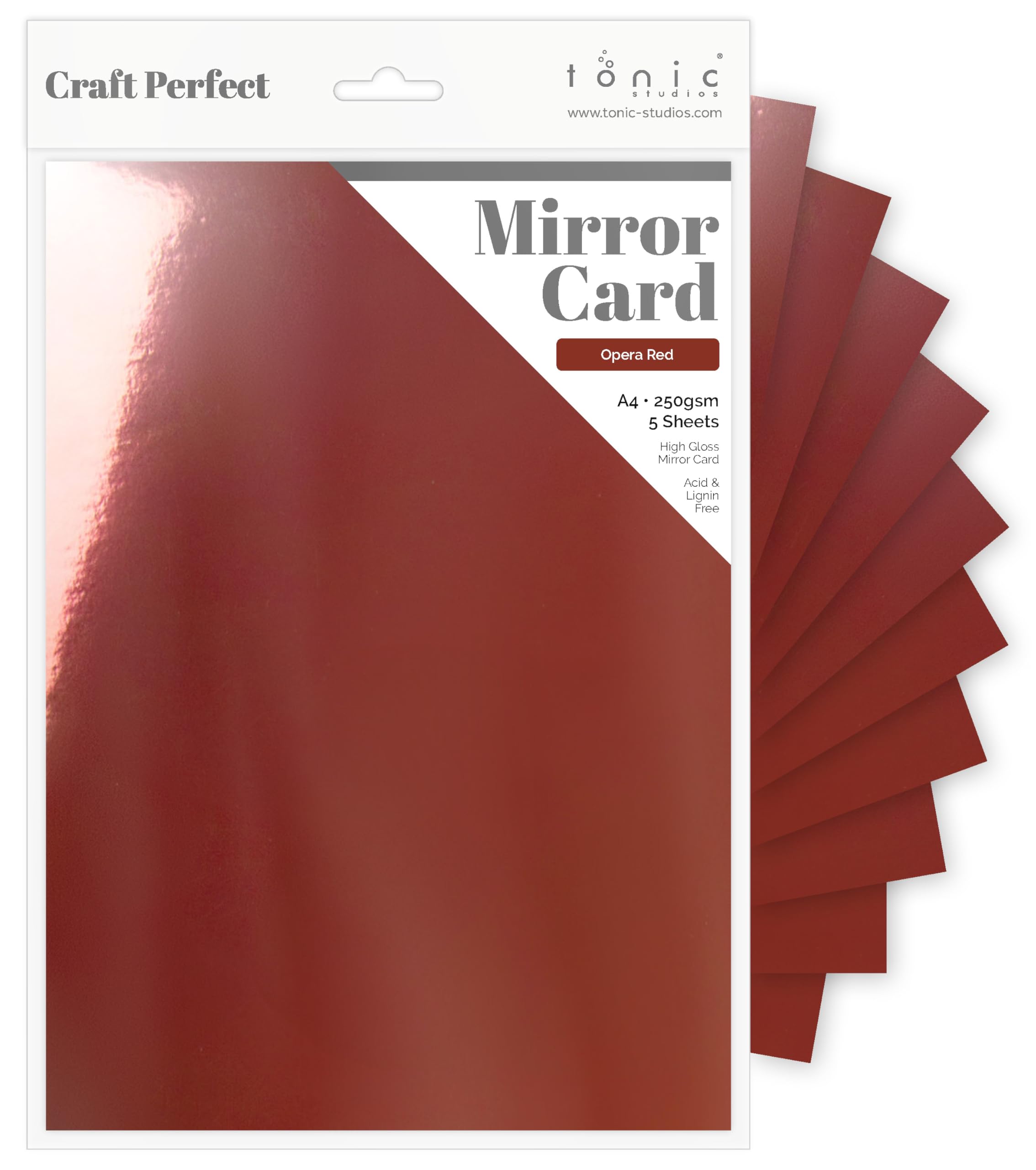 Tonic Studios Opera Red Cardstock, Red, A4