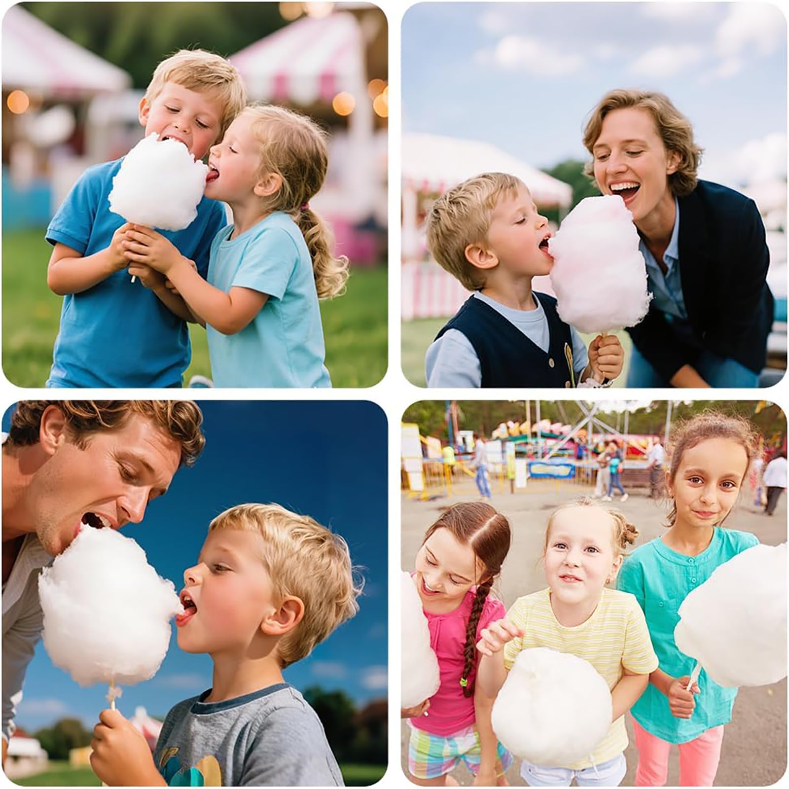 Máquina de algodón de azúcar para niños, precalentamiento rápido y motor estable, ideal para fiestas de cumpleaños y regalos