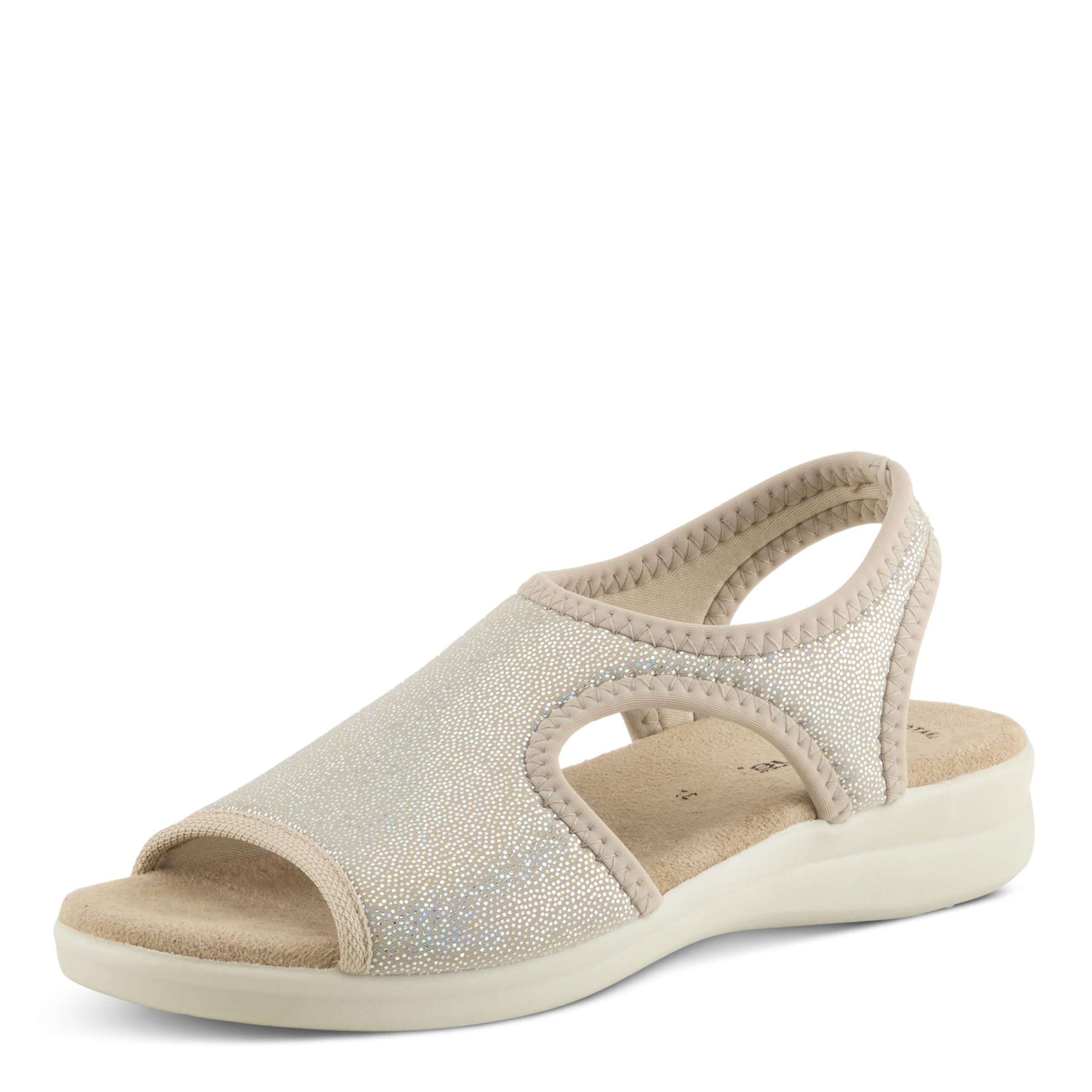 Flexus Spring Step Nyaman Slingback Sandals for Women | Low Heel Slip-On Summer Sandals | Ladies Casual Flat Platform Sandal