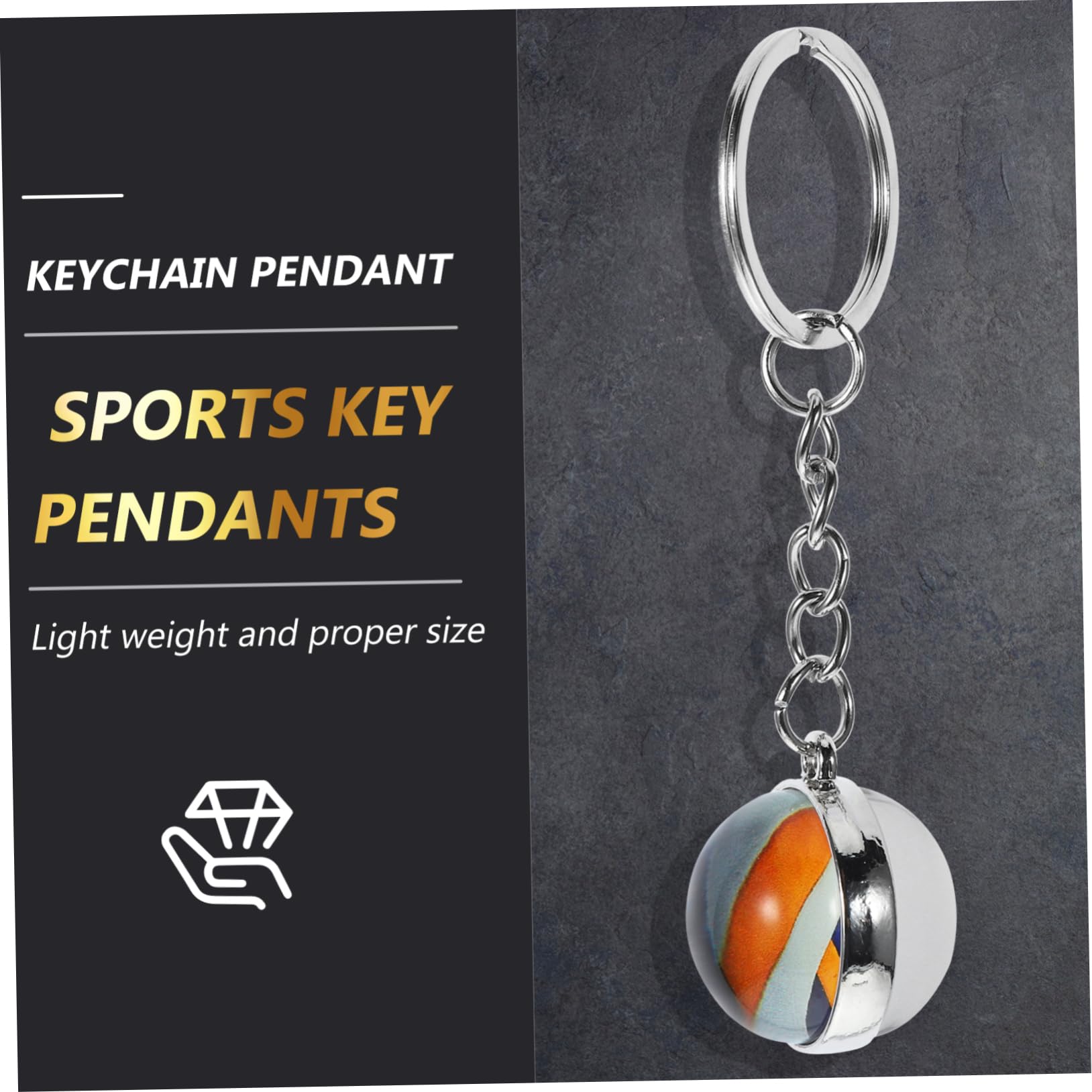 Yardwe Volleyball Fan Keychains for Boys Creative Keyrings Sports Ball Design