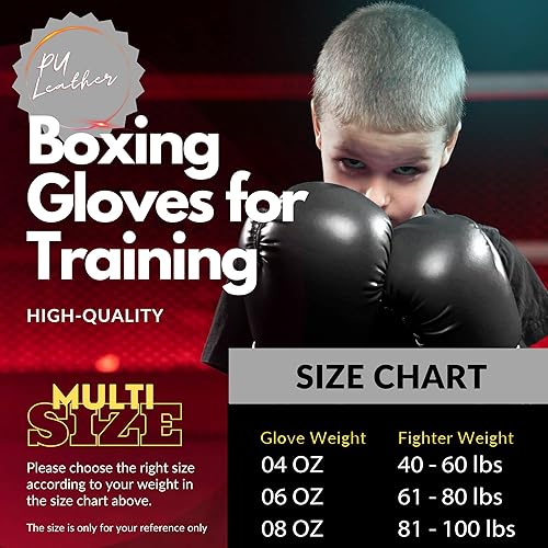 Miniatura 4 de Kruzak - Juego de guantes de boxeo y guantes de entrenamiento de kickboxing y Muay Thai MMA - Kit unisex con almohadillas de boxeo para artes