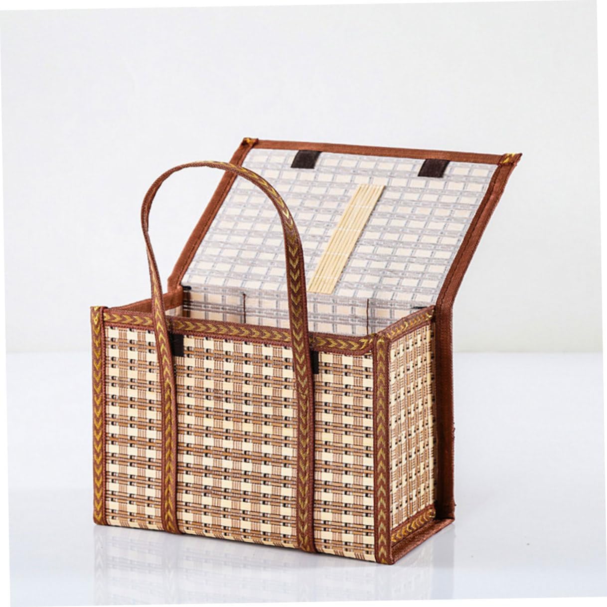 Bamboo Woven Fruits Storage Basket for Moon Cakes, Hairy Crabs Xmas image 4