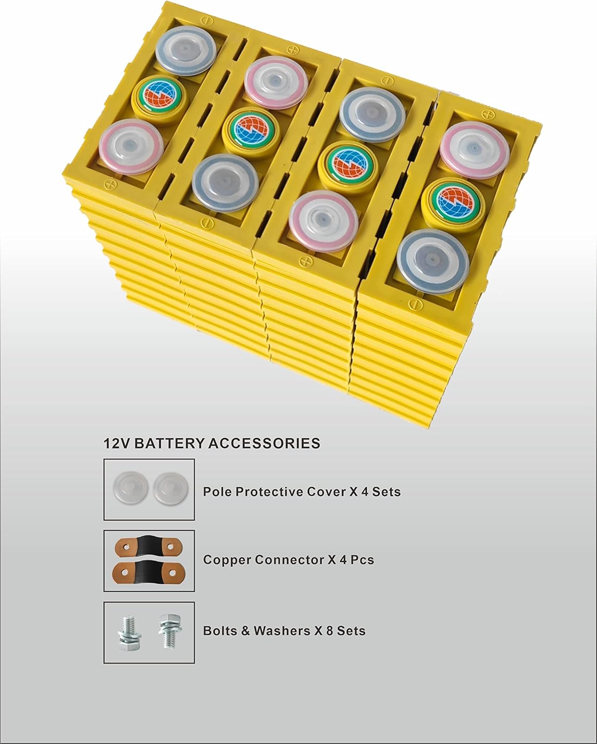 Limitless DIY Expansion12V50Ah Winston Battery Lithium ion Battery | Yellow Prismatic Rechargeable Cell for Photo voltaic PV,Marine,UPS, excessive Power Alternative for Lead Acid/SLA