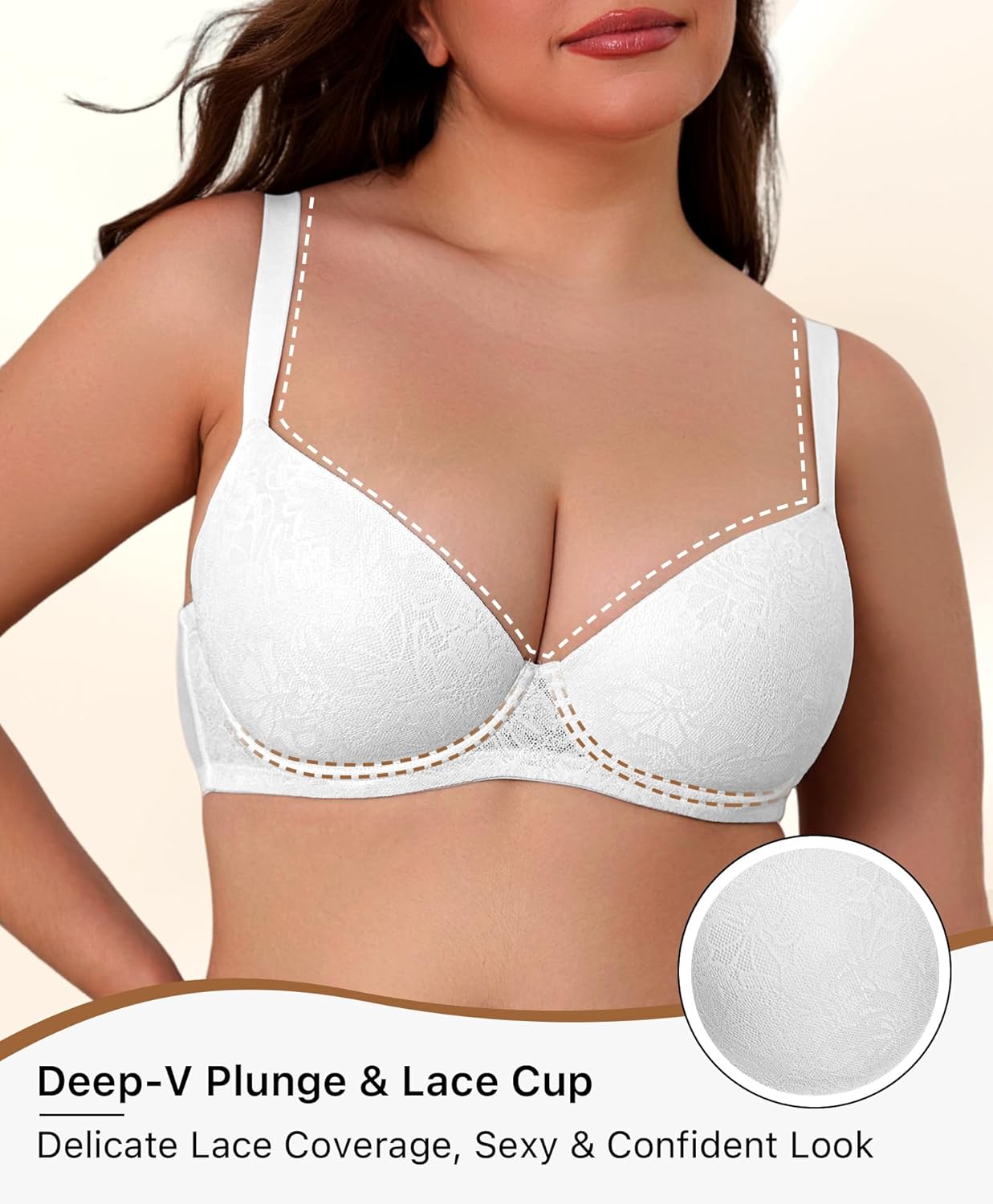 Women's Plus Size Push Up Bra Full Coverage Lightly Padded Underwire Support Bra 38D-44DDD - Image 2