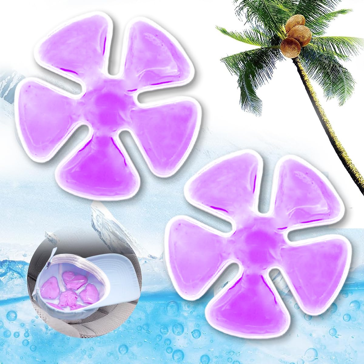 Head Gel Ice Pack, Helmet Ice Pack, Great for Catcher's Helmet, Outdoor Sports, Equestrian, Head Surgery, Relieve Summer Heat and Keep Cool (Purple)