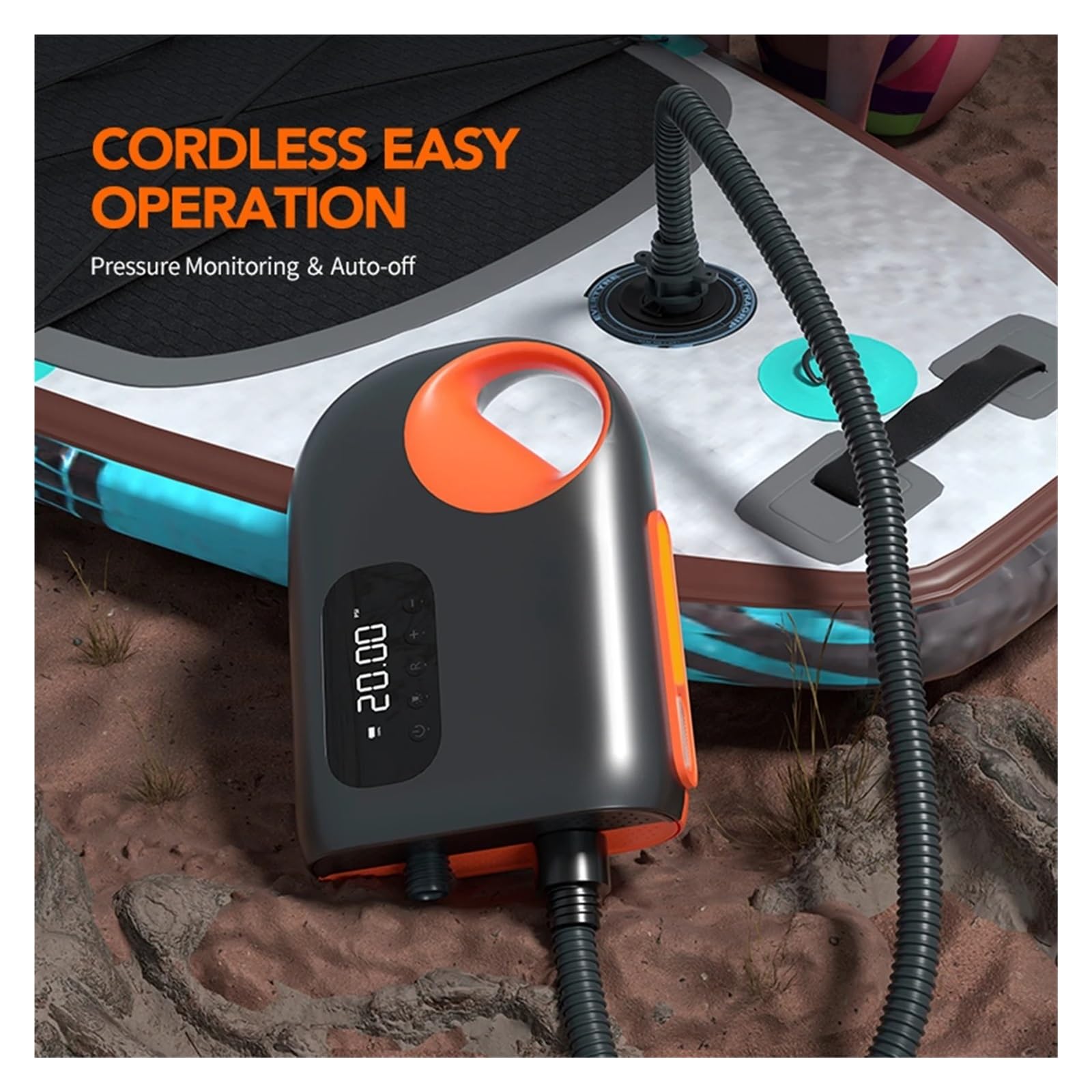 Pompa Ad Aria Elettrica Cablata Gonfiabile A Corrente Continua, Compressore Alta Velocità For Tavola Da Surf, Kayak, Materassino Inflazione Rapida