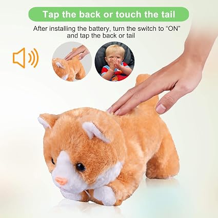 Robot amarillo de peluche gato gato de peluche interactivo gato maullido  gatito control táctil, mascota electrónica gato, gato juguete, juguete  animado para niñas bebés niños L: 12 pulgadas : Juguetes y Juegos -  Amazon.com