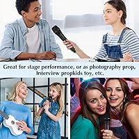 Vista 6 de NUOBESTY Micrófono falso de plástico para niños, juguetes de micrófono, Halloween, fiesta de cumpleaños, escenario o disfraz