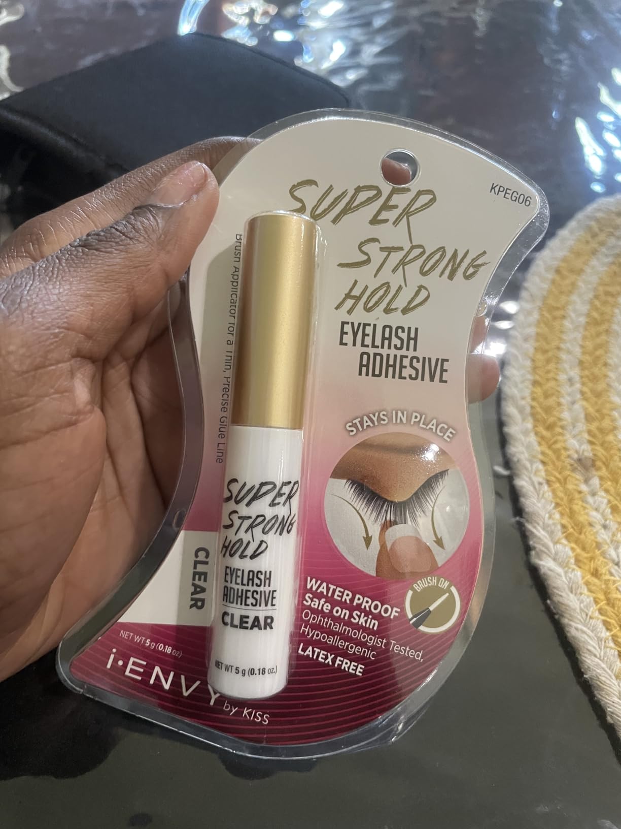 i•ENVY i-Envy by KISS Super Strong Hold Eyelash Adhesive Waterproof, Long-Lasting Strip Lash Glue, Natural-Looking Allergy & Latex Free with Brush Applicator (Black, 2 Pack)