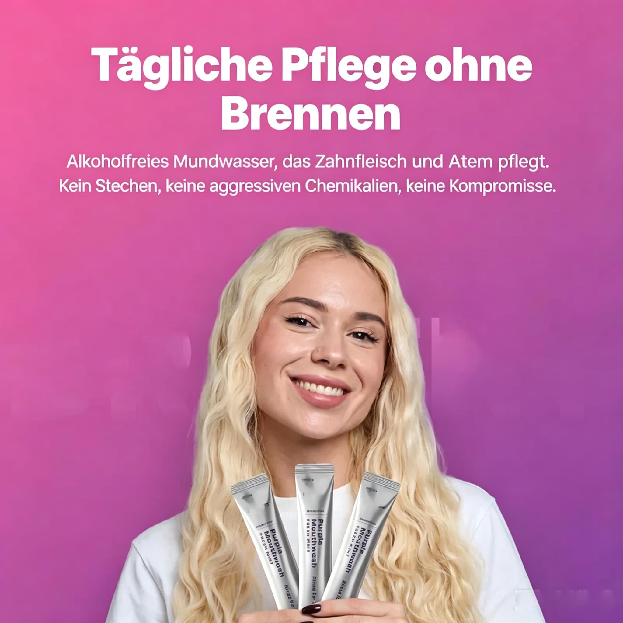 Dr Dent Purple Mundspülung mit Minzgeschmack | Dr Dent Purple Mundspülung mit Minzgeschmack, praktische Mundpflege für frischen Atem und sanfte Zahnreinigung