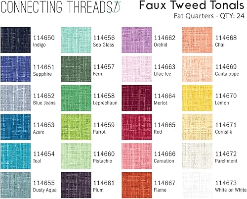 Miniatura 2 de Connecting Threads Blender Collection - Paquete de 24 piezas precortadas de 18 x 22 pulgadas, 100% algodón, paquete de tela de acolchado Fat Quarter