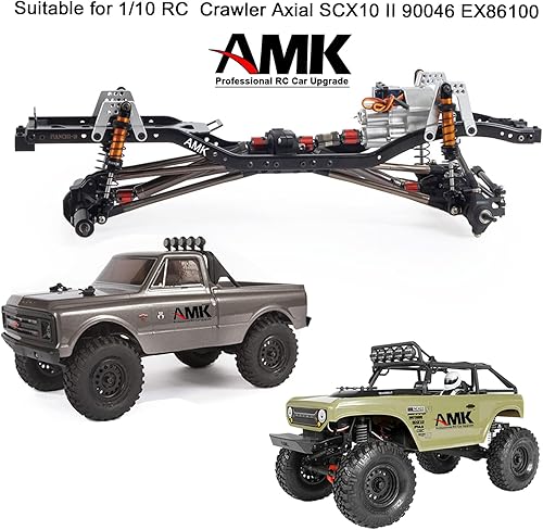 Miniatura 2 de Marco RC 12.323 in distancia entre ejes Marco de chasis de metal con transmisión de 2 velocidades Eje delantero invertido para 110 RC Crawler Axial