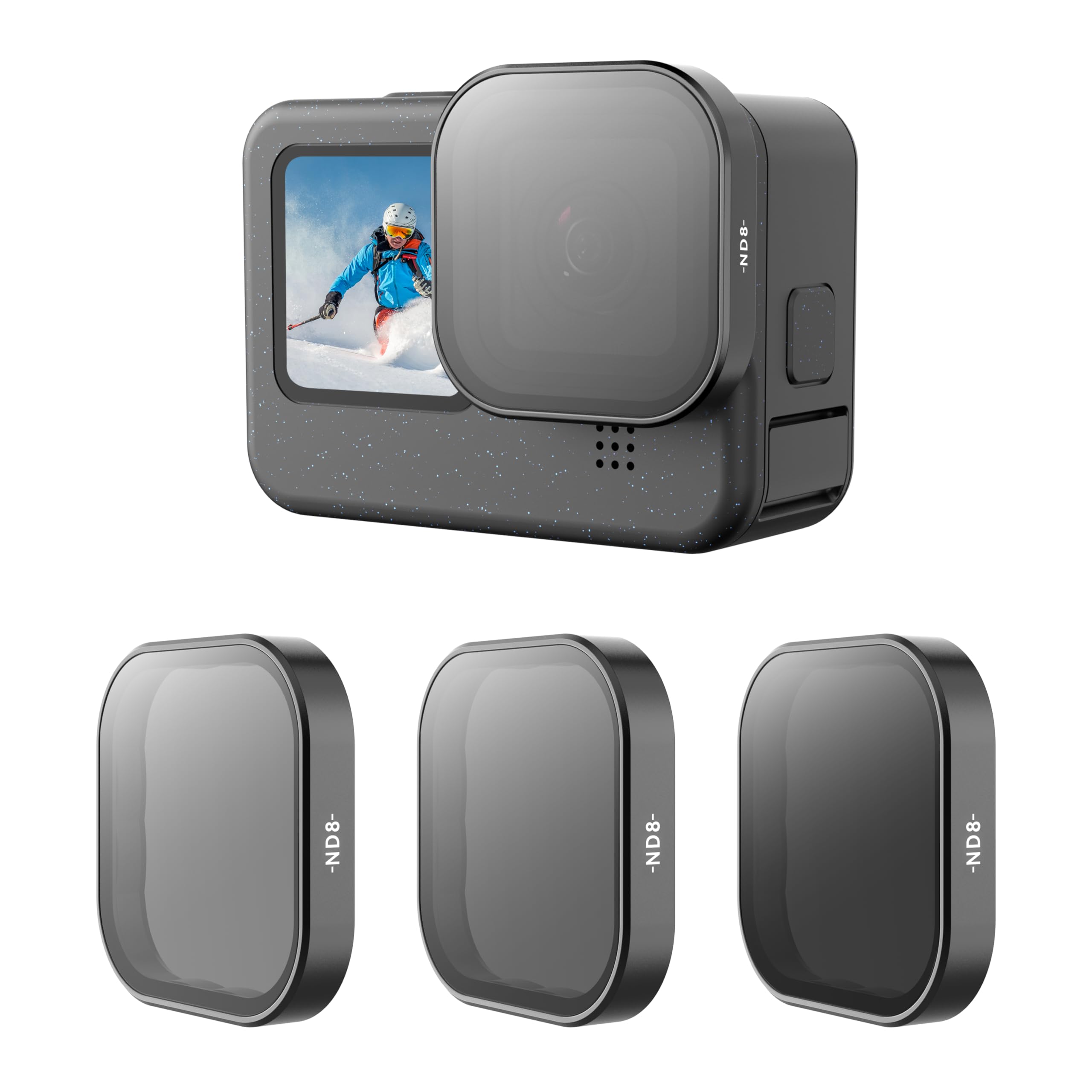 TELESIN 3-Pack ND8 ND16 ND32 Camera Lens Filter Set for GoPro Hero 12 11 10 9