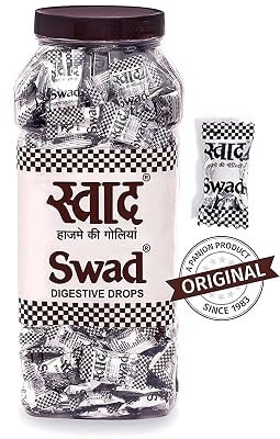 Swad Candy Jar (Digestive & Tangy Indian Masala Flavour Sweet Toffee) 200 Candies Jar