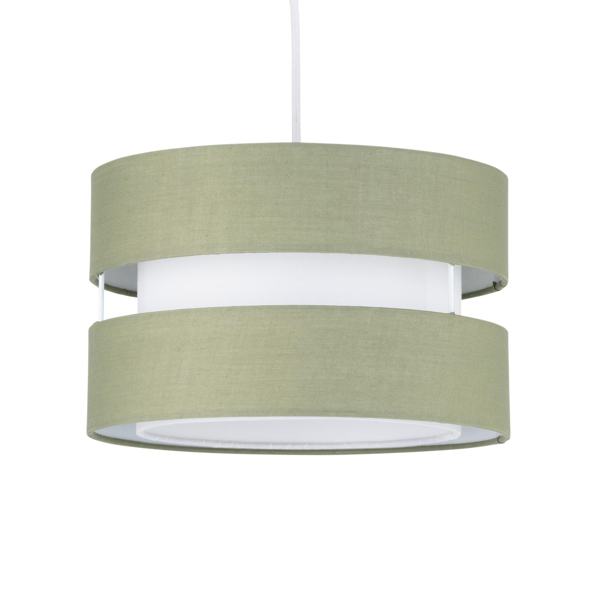 Sage Green Ceiling Light Shade, Easy Fit Pendant Diameter 26cm