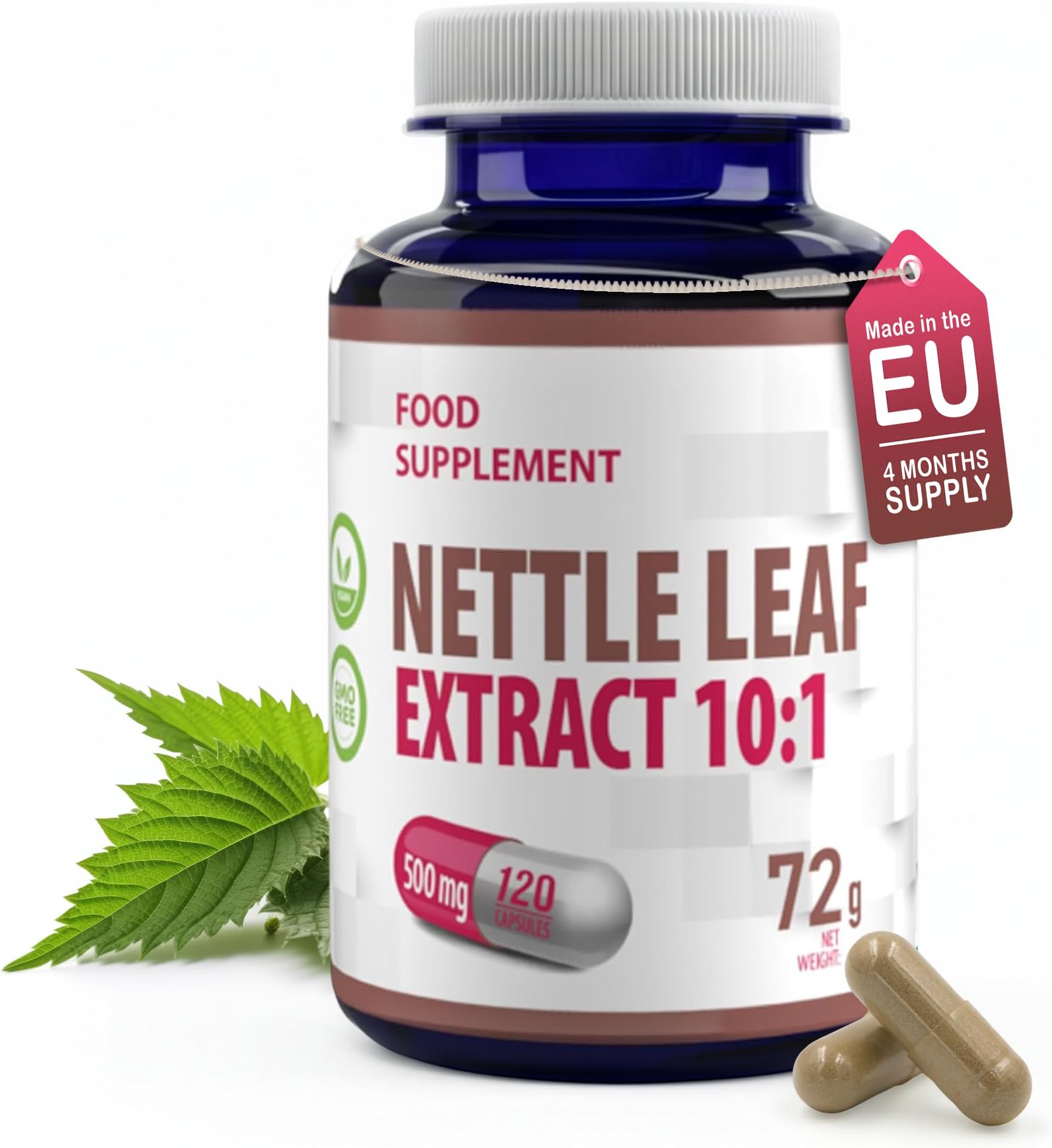 Hepatica Stinging Nettle Leaf 5,000mg | 10:1 Extract (500mg) | 120 Vegan Capsules | High Strength Allergy, Prostate & Joint Support | 3rd Party Lab Tested