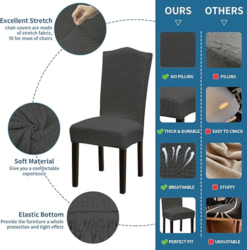 Miniatura 199 de Juego de 6 fundas elásticas para sillas de comedor, extraíbles y lavables, para sillas de comedor, hotel, ceremonia