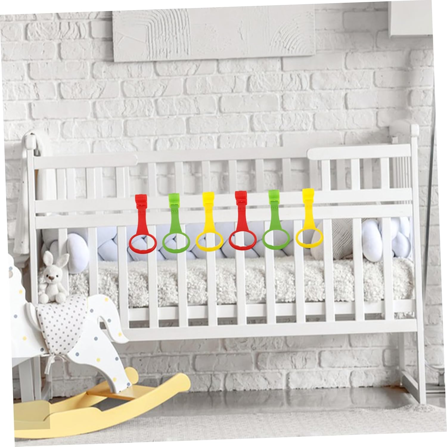 Hemoton 6Pcs Playpen Pull Up Rings Cot Hanging Rings for Newborns Stand Up Support Handles and Crib Accessory for Learning to Stand image 8 of 9 B0DVQ4JDJF