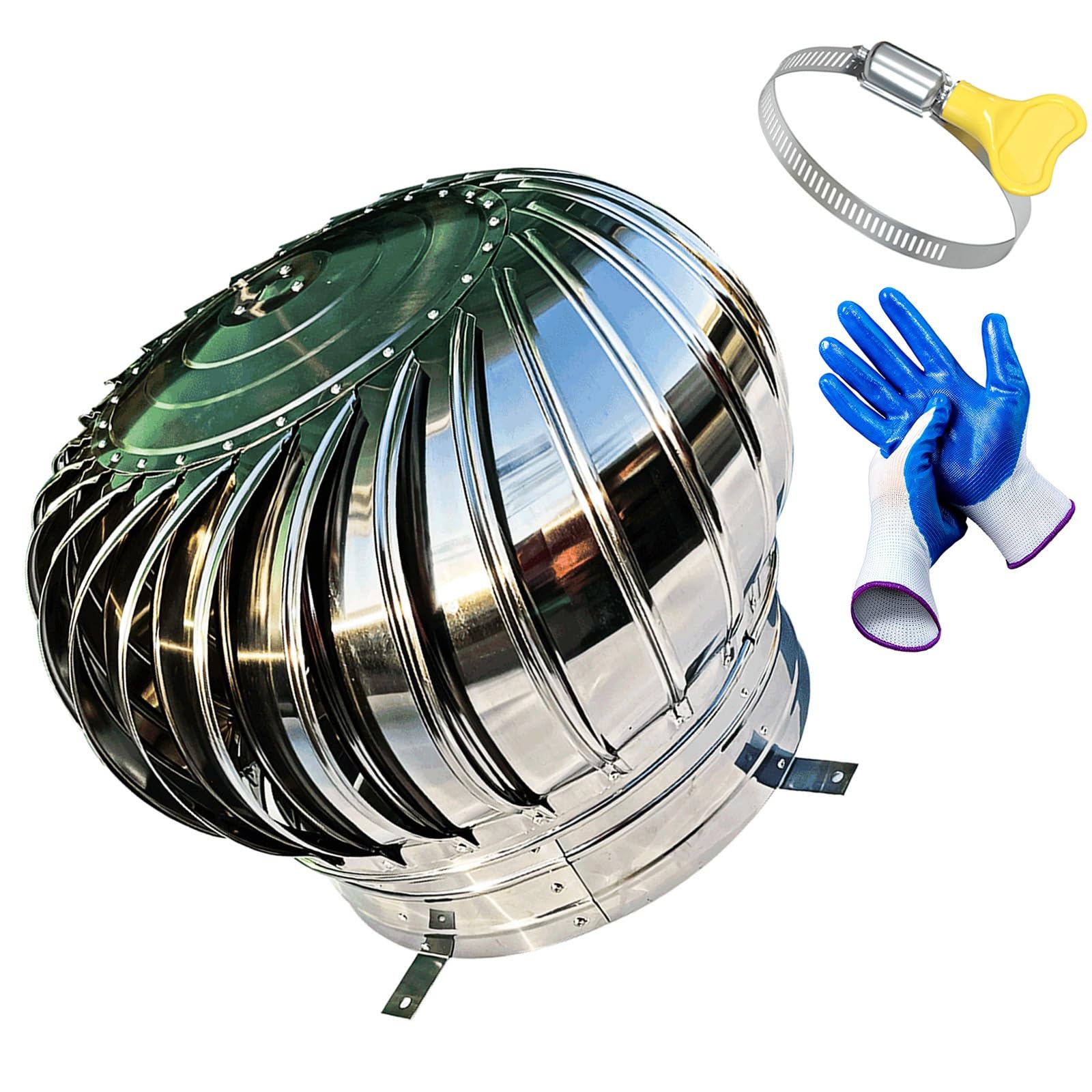 Cgjdfjhe Silver Unpowered Wind Cap, Ventilating Fan, Dryer Vent Hood, Exhaust, 304 Thick Stainless Steel Air, Venting Kit, For Ventilation And Exha(4.3Inch(110Mm))