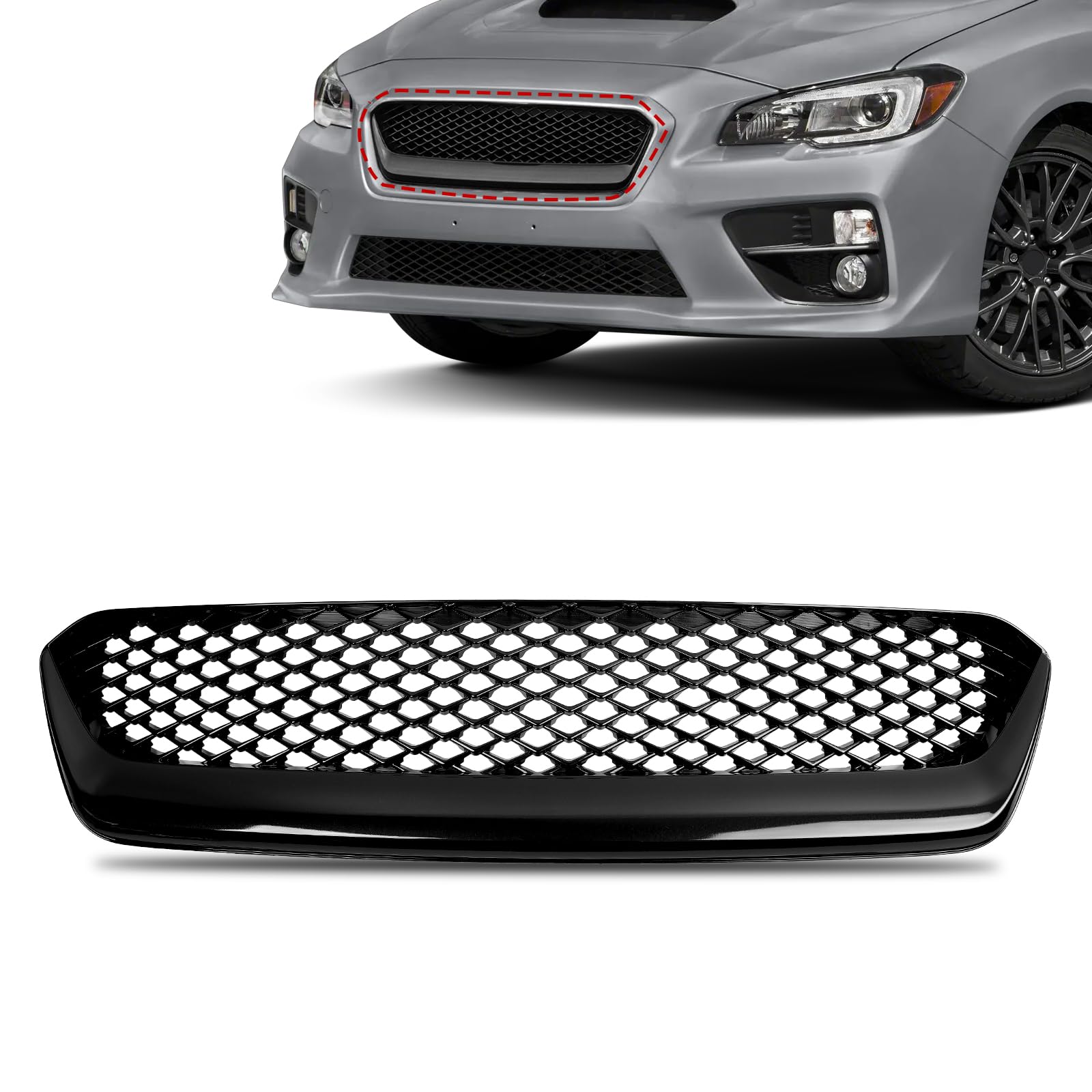 Front Bumper Grille Fits for 15-17 Subaru WRX