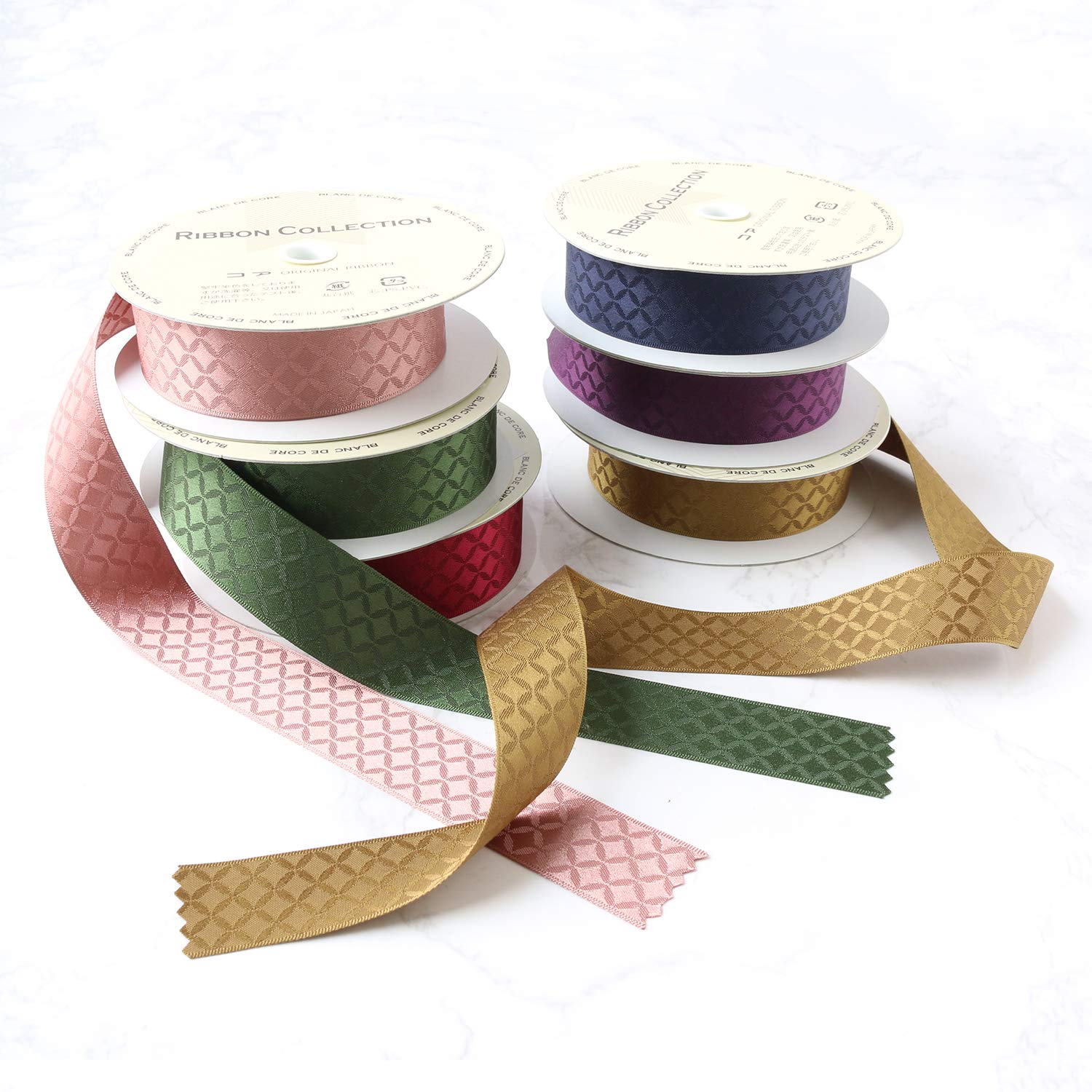 Amazon.co.jp: 小西リボン 和柄リボン ロマン調 七宝柄 巾24mm×5m巻